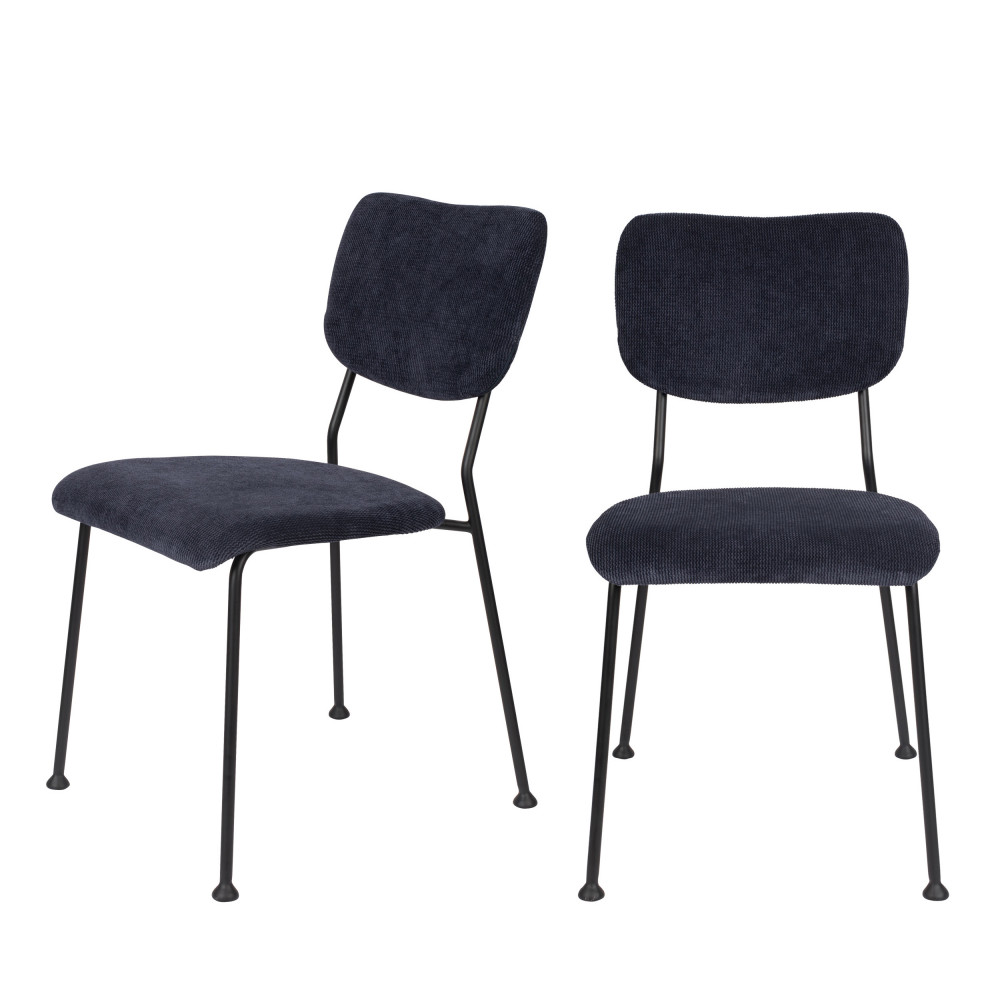 Lot de 2 chaises en velours côtelé - Benson, ZUIVER