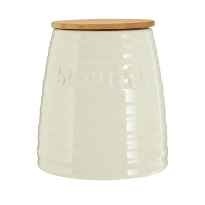 Biscuit Canister in Cream Dolomite/Bamboo SO'HOME