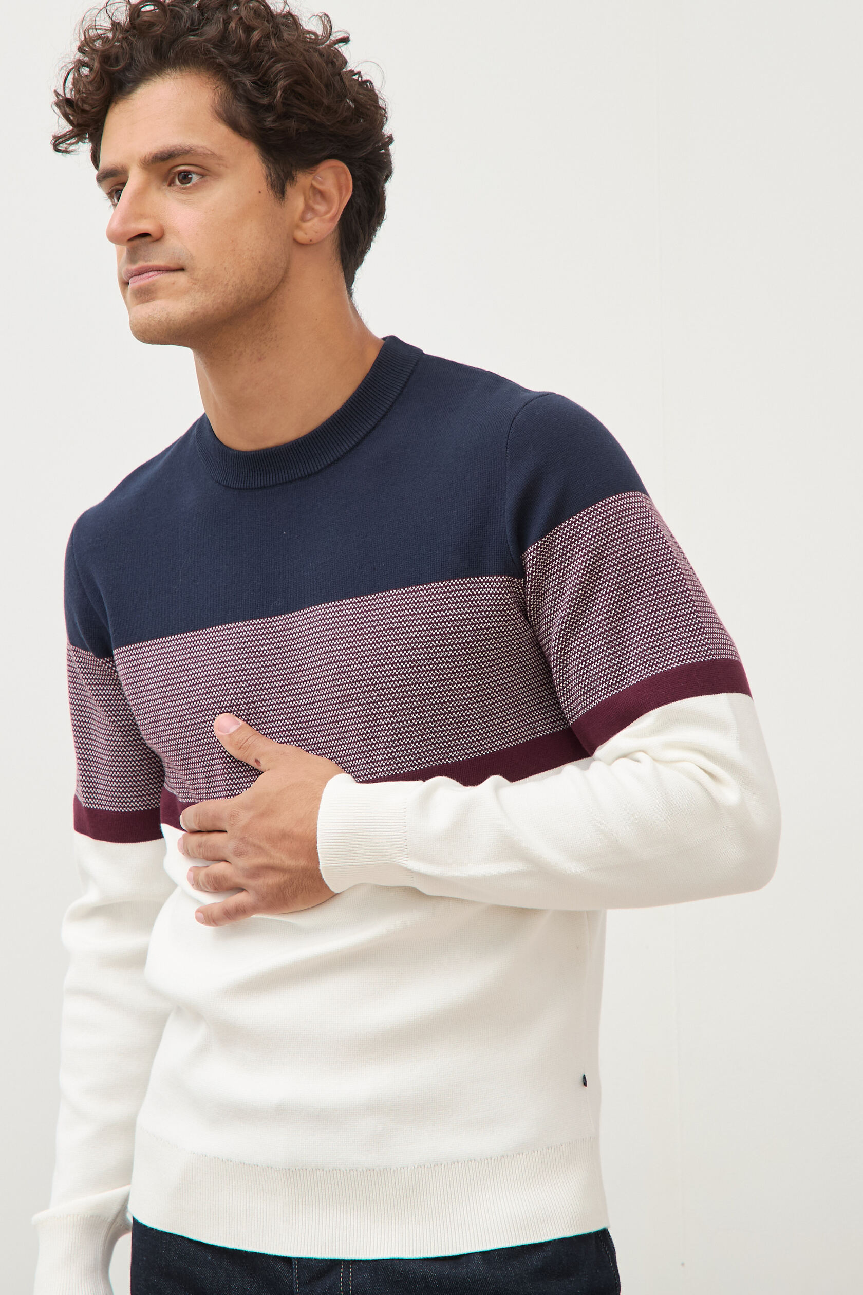 Pull fin col rond manches longues, BONOBO