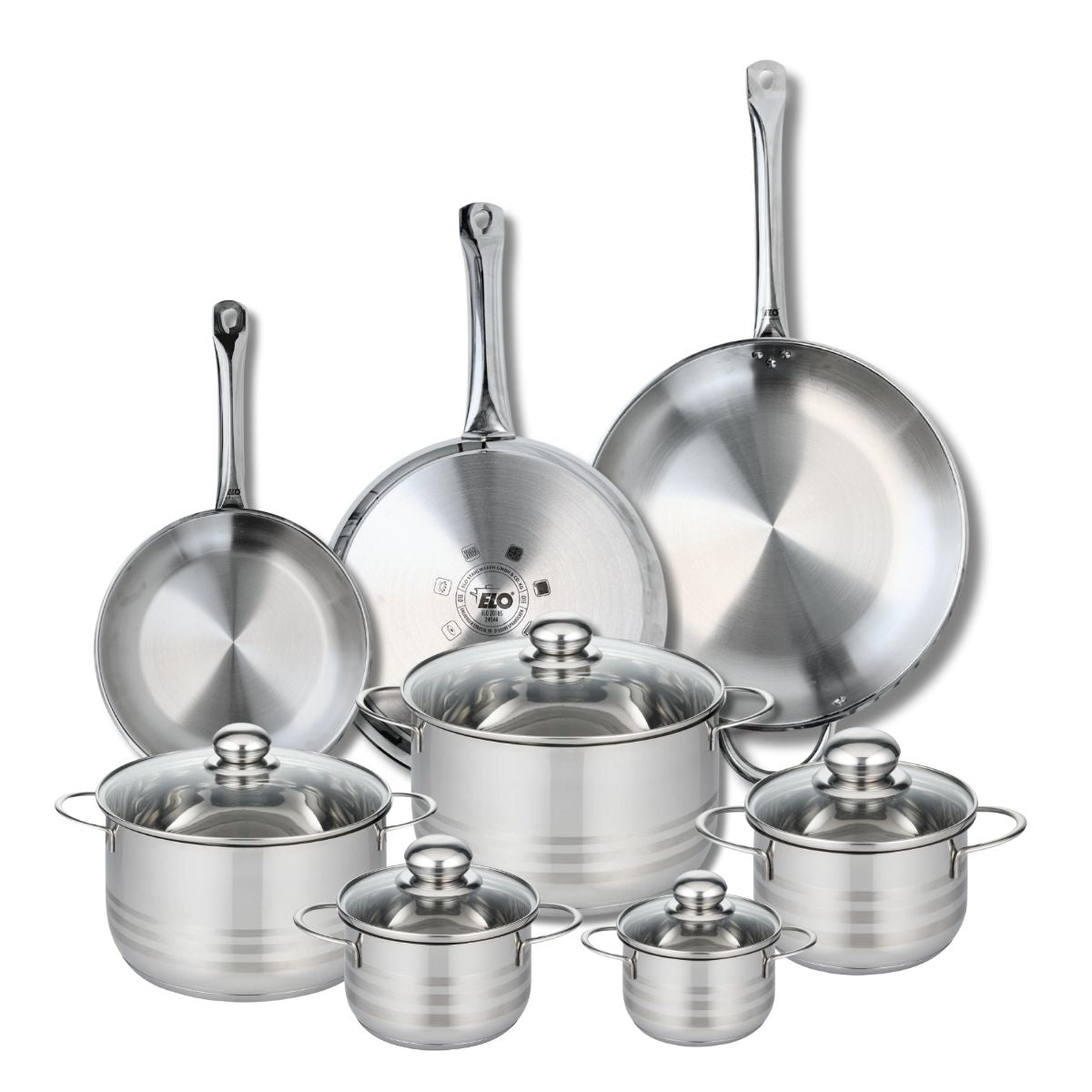 3 poêles 24/28/32cm + 5 faitouts 12/14/16/20/24cm PROFI BRILLANT, ELO