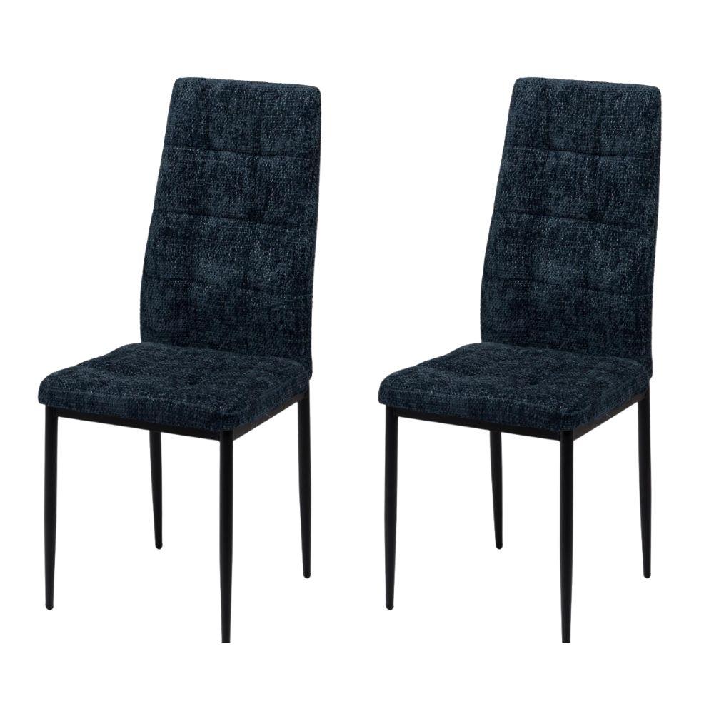 Chaise de salle à manger en tissu et métal Zurick (lot de 2), AMADEUS