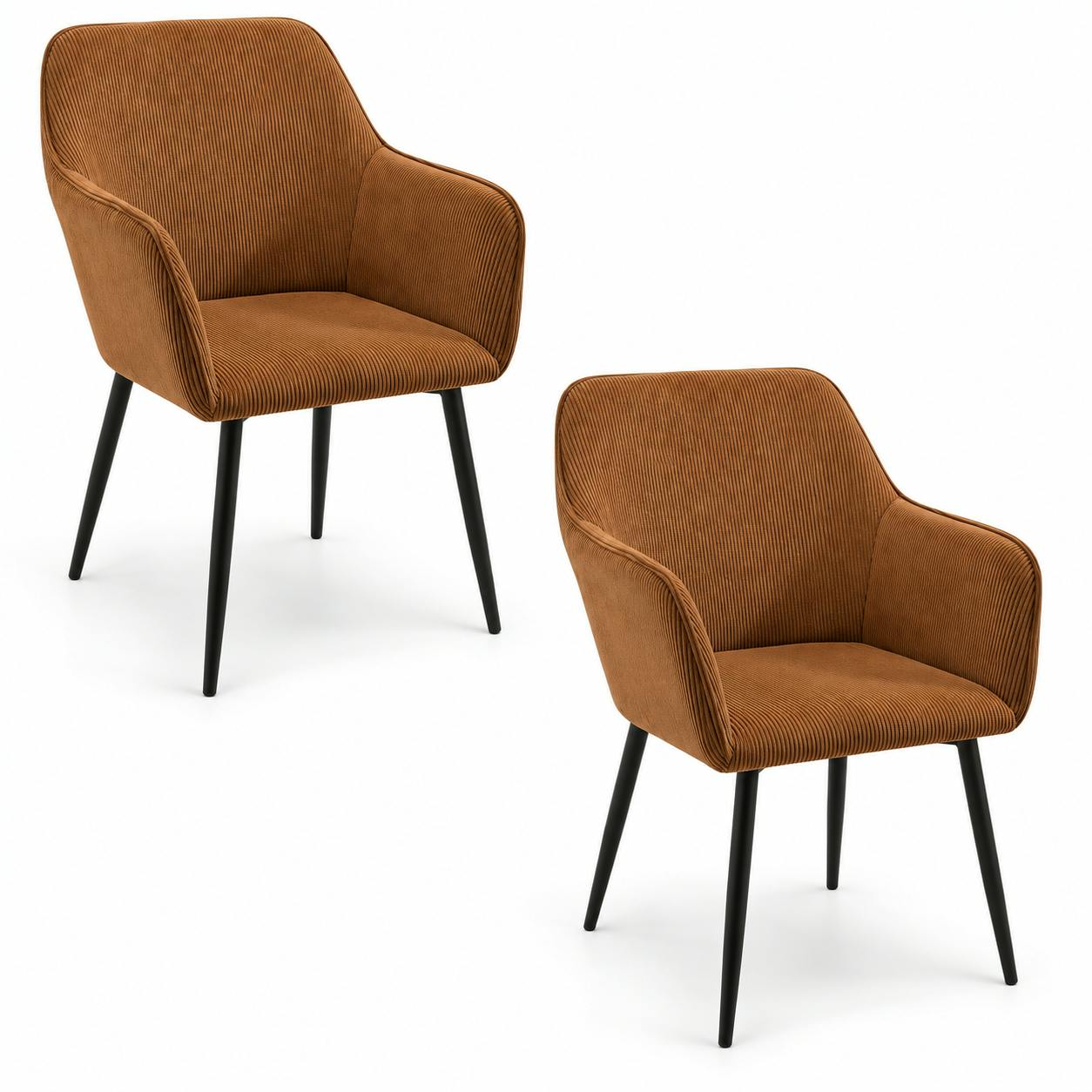 Fauteuil de table en velours cotelé (lot de 2) MALMOE, PIER IMPORT