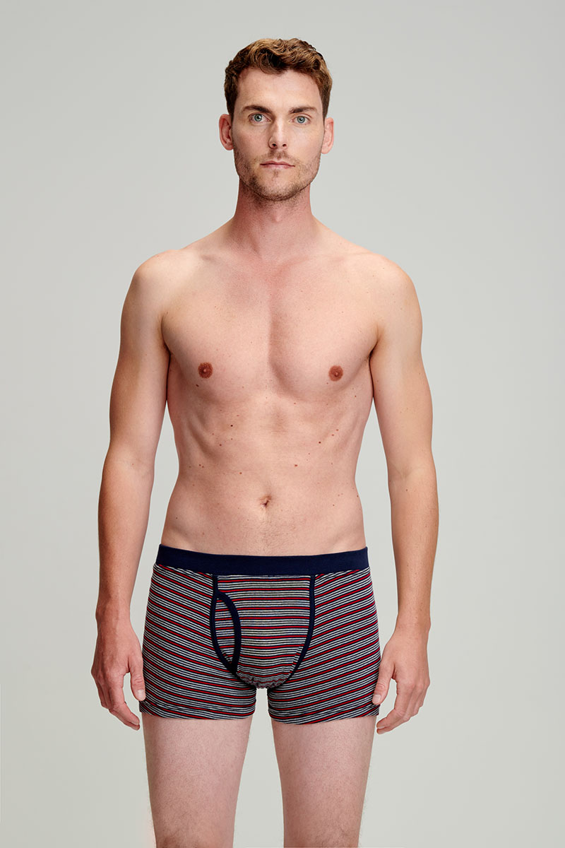 Boxer rayé ouvert en coton léger bio, ARMOR-LUX