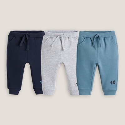 Pack of 3 Joggers in Cotton Mix LA REDOUTE COLLECTIONS