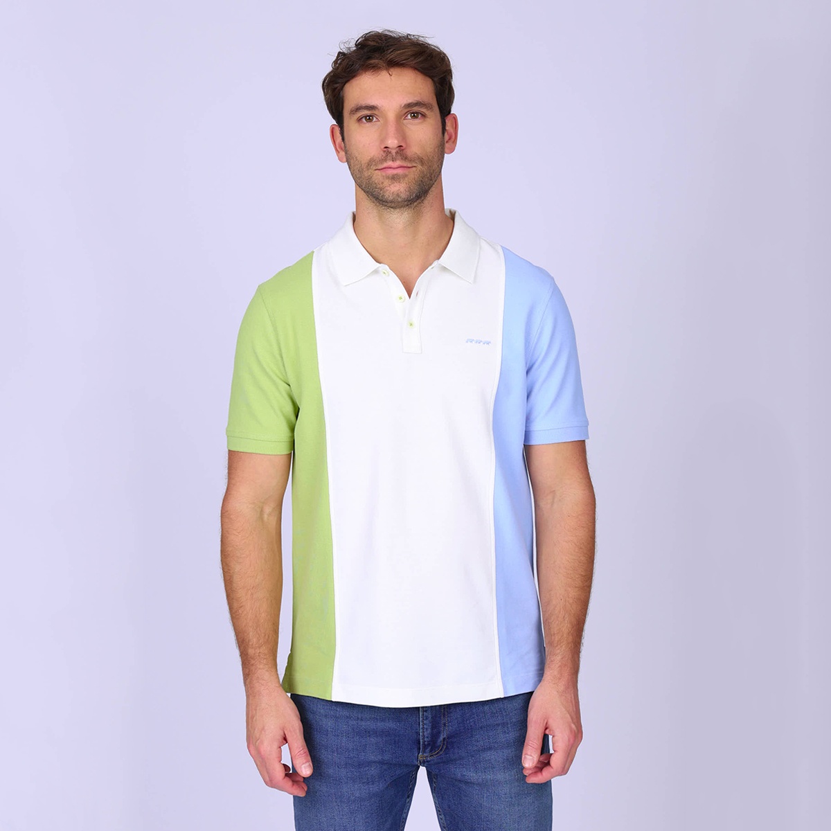 Polo colorblock Garret, MISE AU GREEN