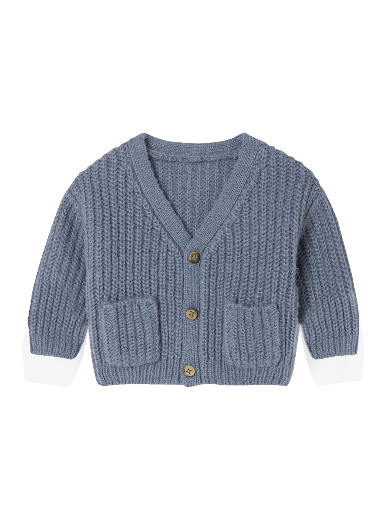 Gilet col V en maille grosse jauge, VERTBAUDET