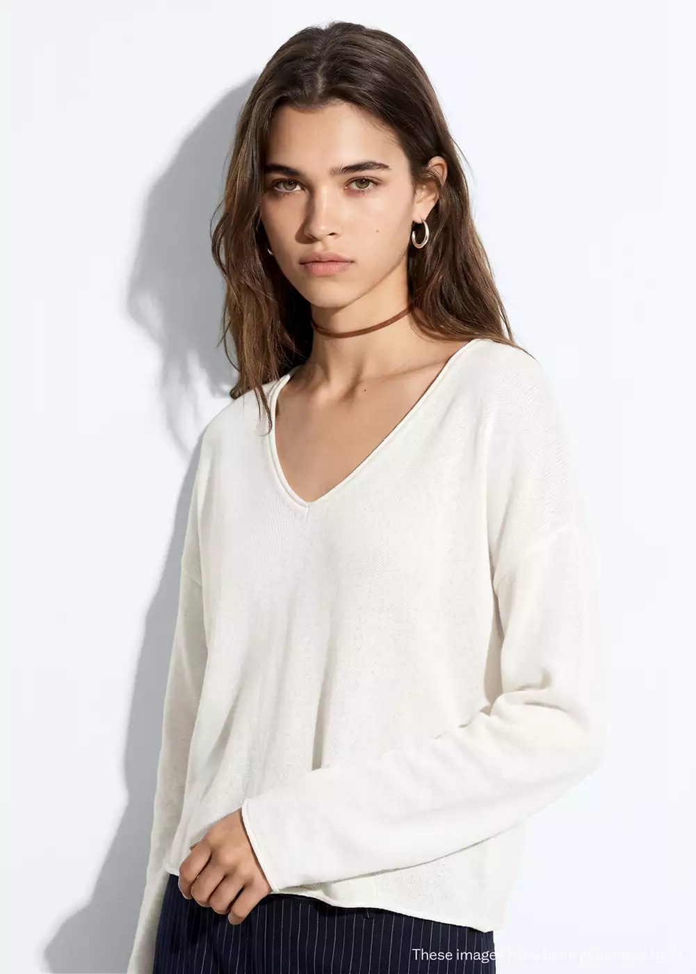 Pull-over maille col en V, MANGO TEEN
