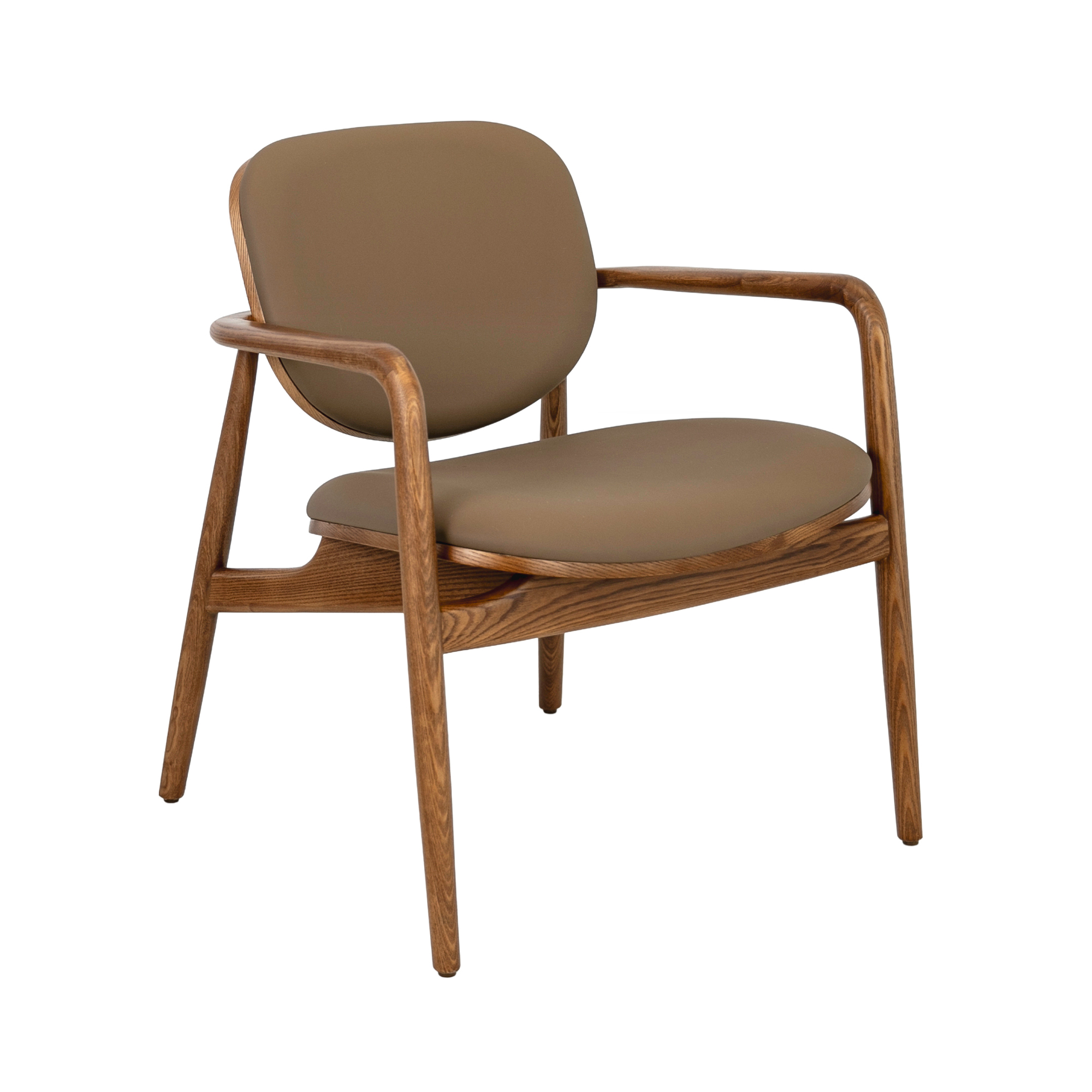 Fauteuil en similicuir et noyer, ANGEL CERDA