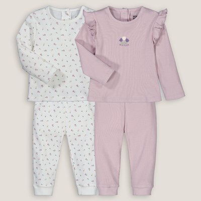 Pack of 2 Pyjamas in Ribbed Cotton LA REDOUTE COLLECTIONS