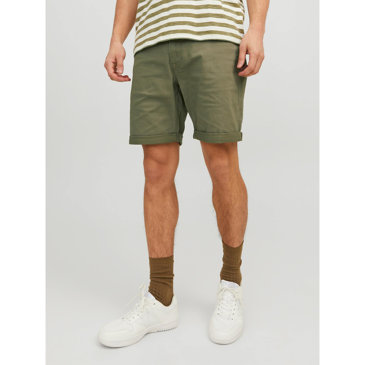 Mens slim fit cotton on sale shorts