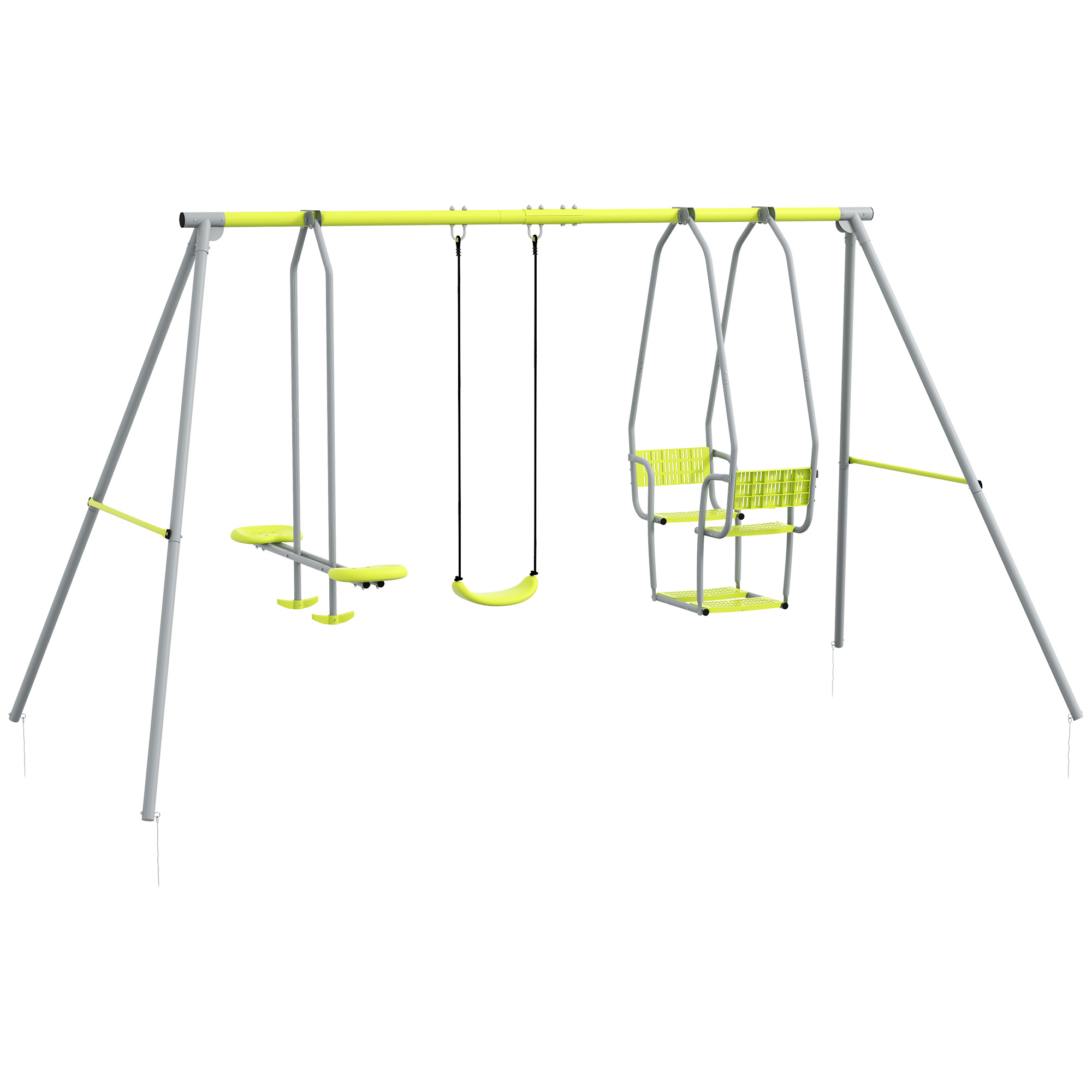 Balançoire pour enfants Métal Vert, OUTSUNNY