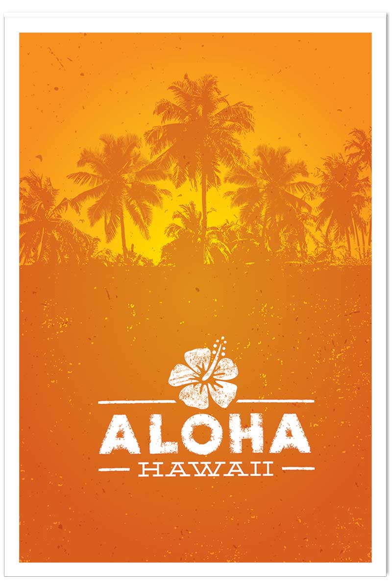 Affiche aloha hawaï, HEXOA