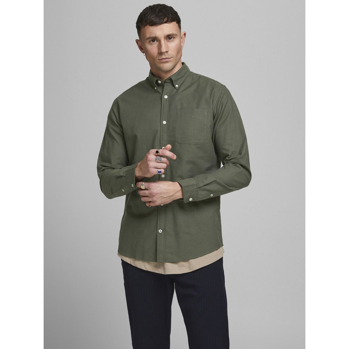 Veste chemise kaki discount homme