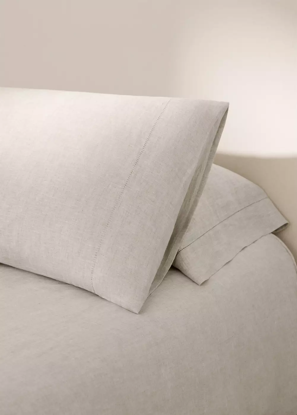 Taie d'oreiller lin lavé ajouré 45x110 cm, MANGO HOME