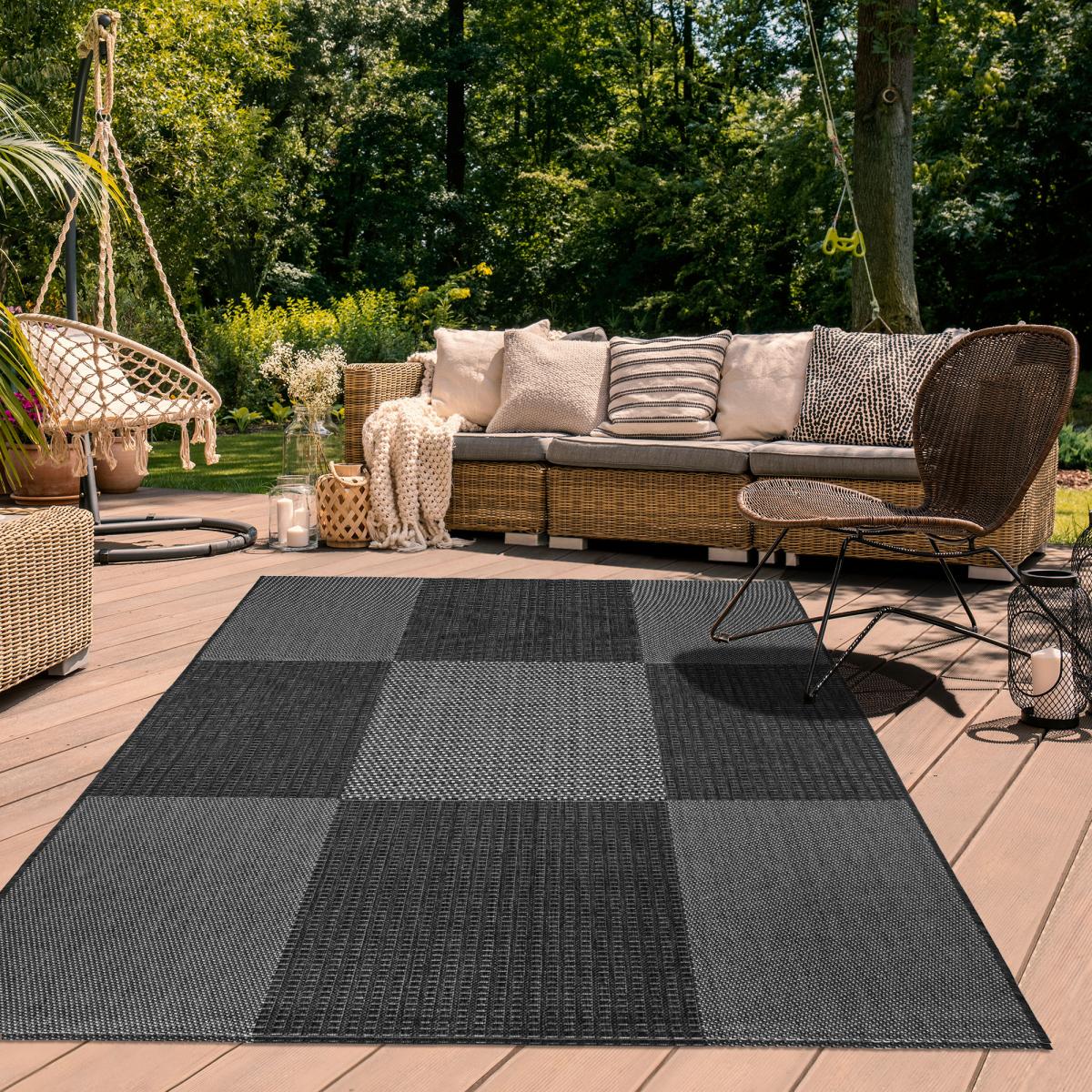 Tapis extérieur tissé kilim rectangle EXTERNA, UN AMOUR DE TAPIS