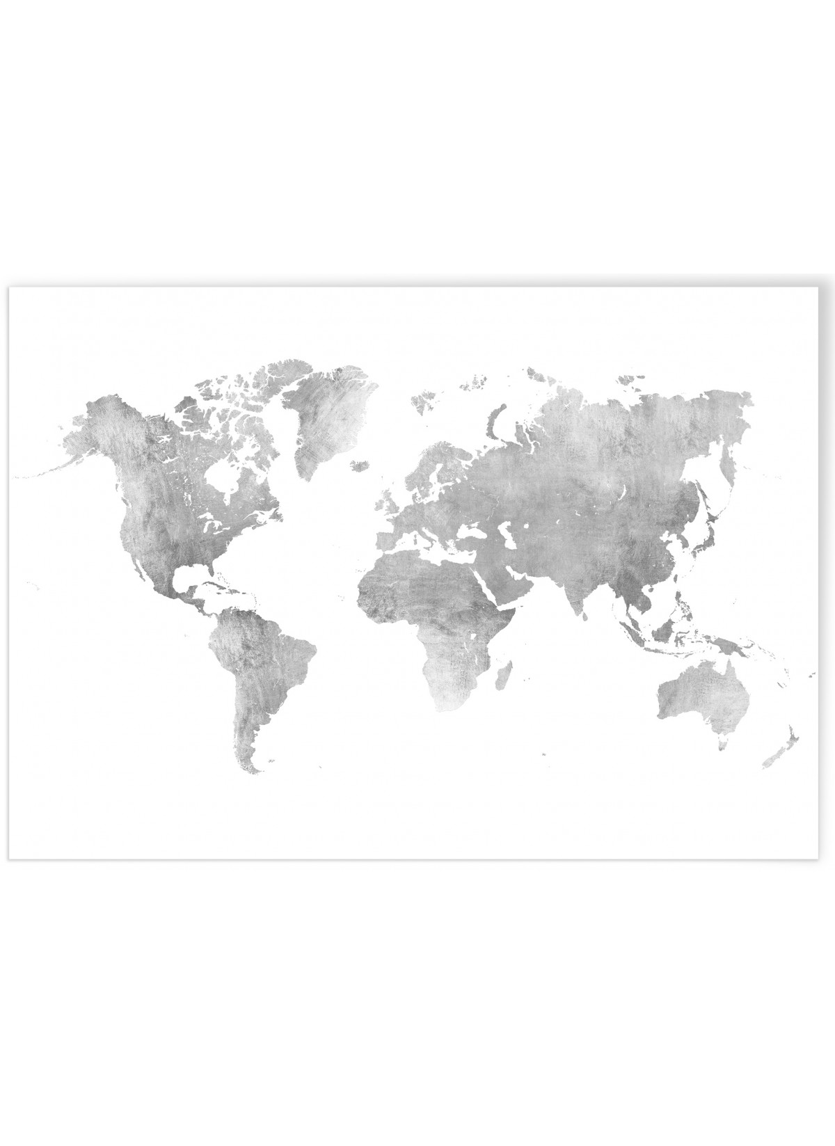 Poster Carte du monde argent, L'AFFICHERIE