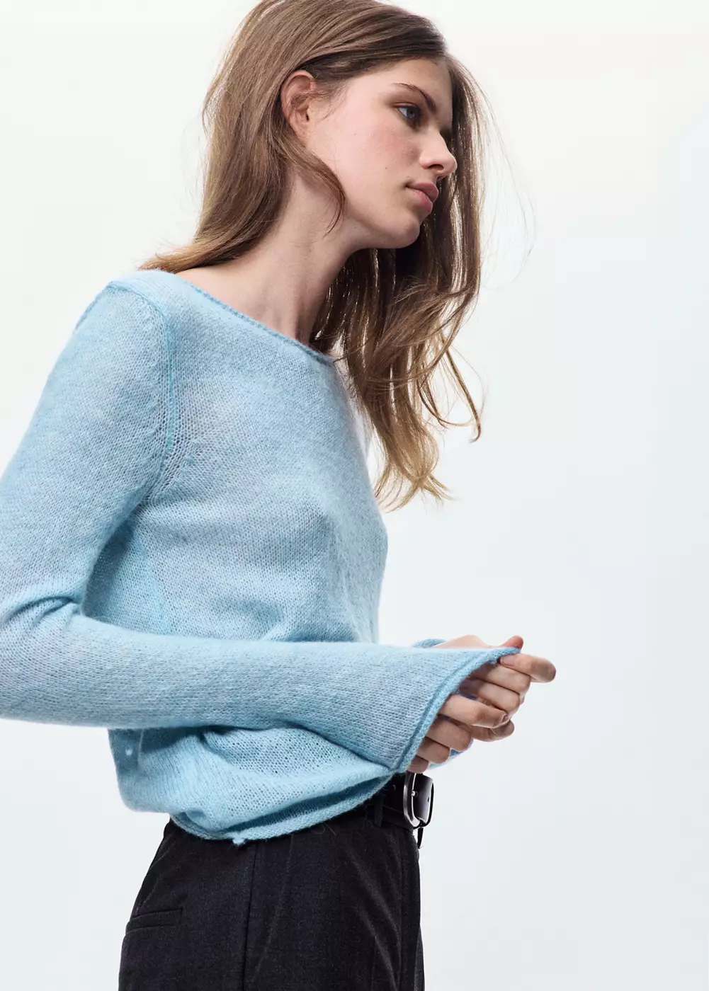 Blouse col bateau détail foulard, MANGO
