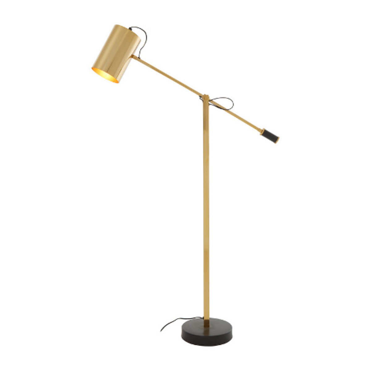 Warm Gold With Black Contrast Base, Gold Task Floor Lamp