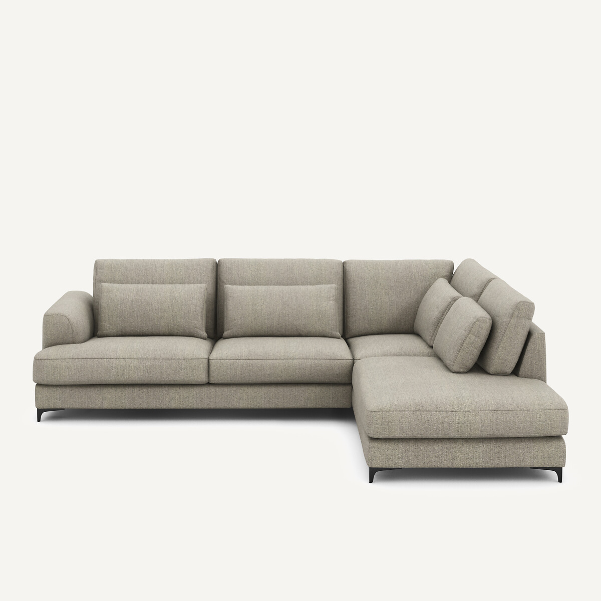 Divano letto ad angolo retto, tessuto tweed, Marsile, AM.PM