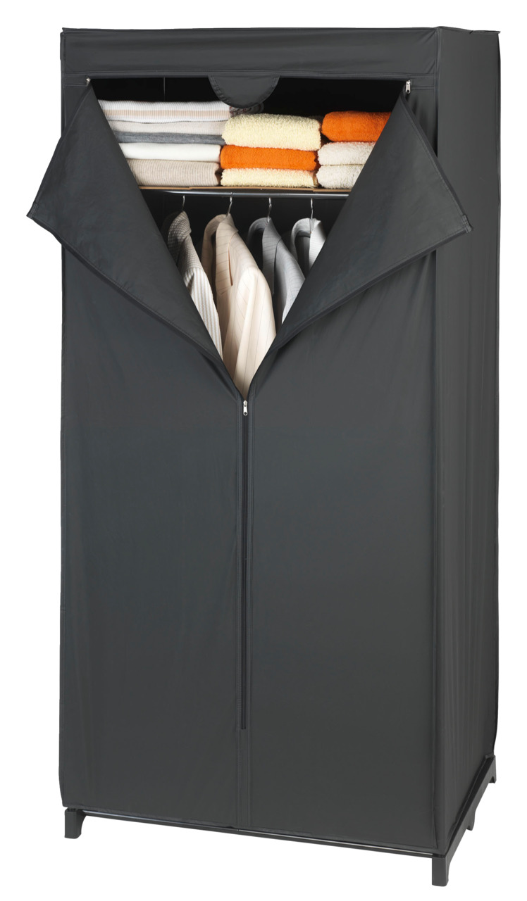 Penderie en tissu avec étagère DEEP BLACK, WENKO
