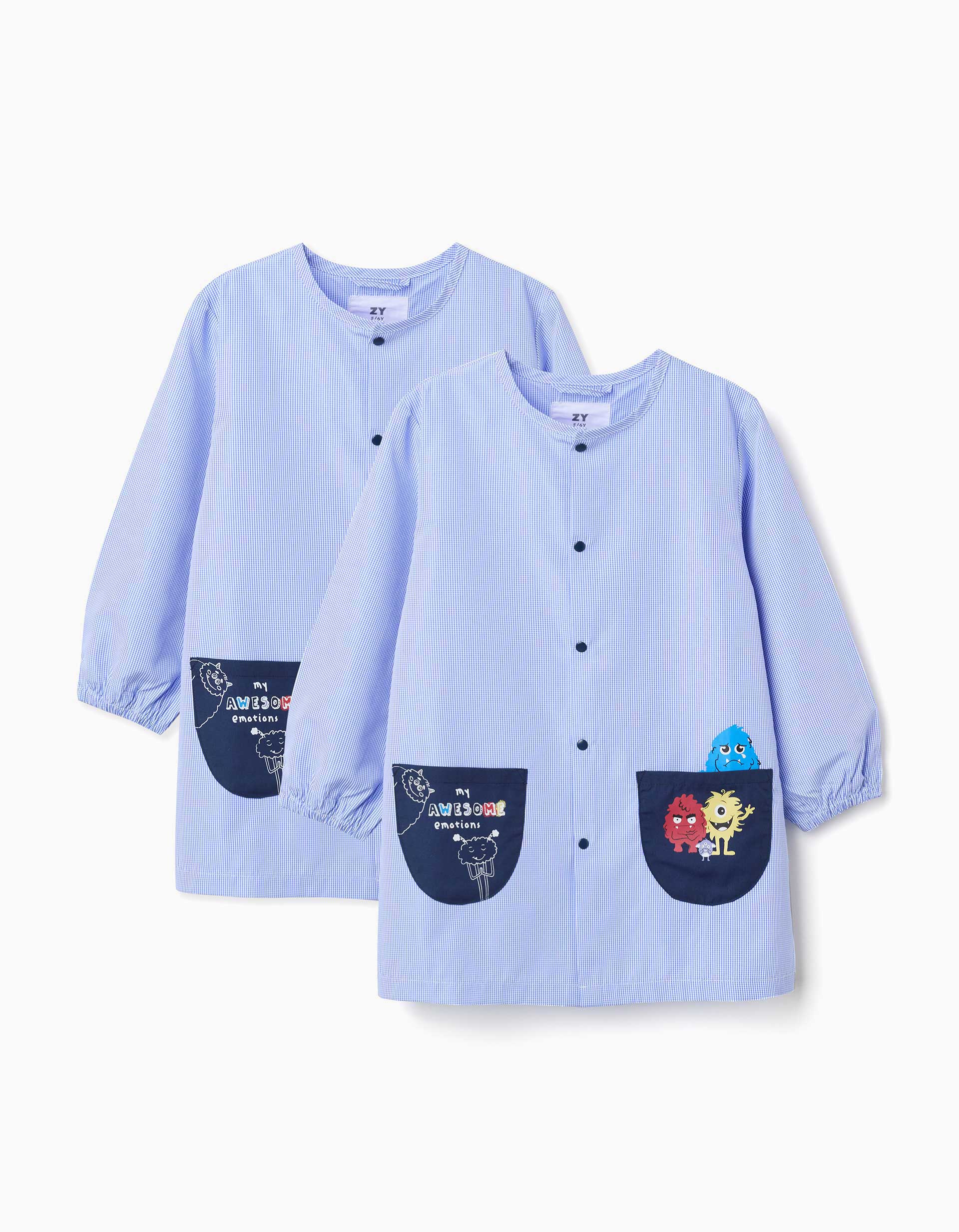 Lot de 2 tabliers d'école avec Monstres des Émotions, ZIPPY