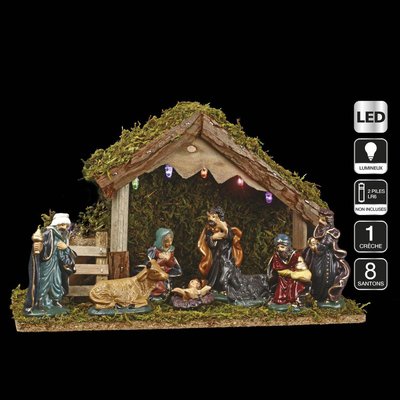 Crèche De Noël Lumineuse - 8 Santons FEERIE CHRISTMAS