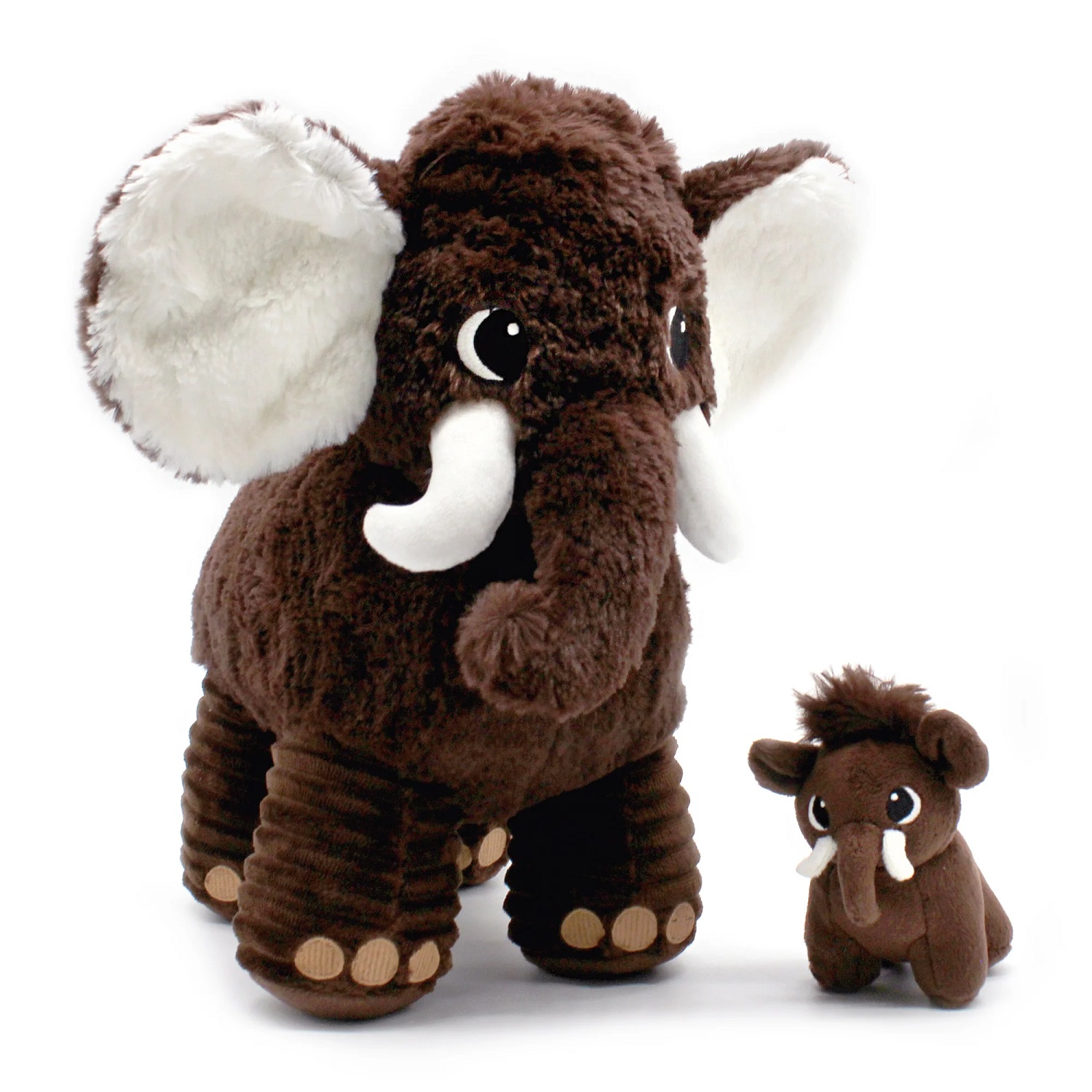 Peluche mammouth papa et son bébé, LES DEGLINGOS