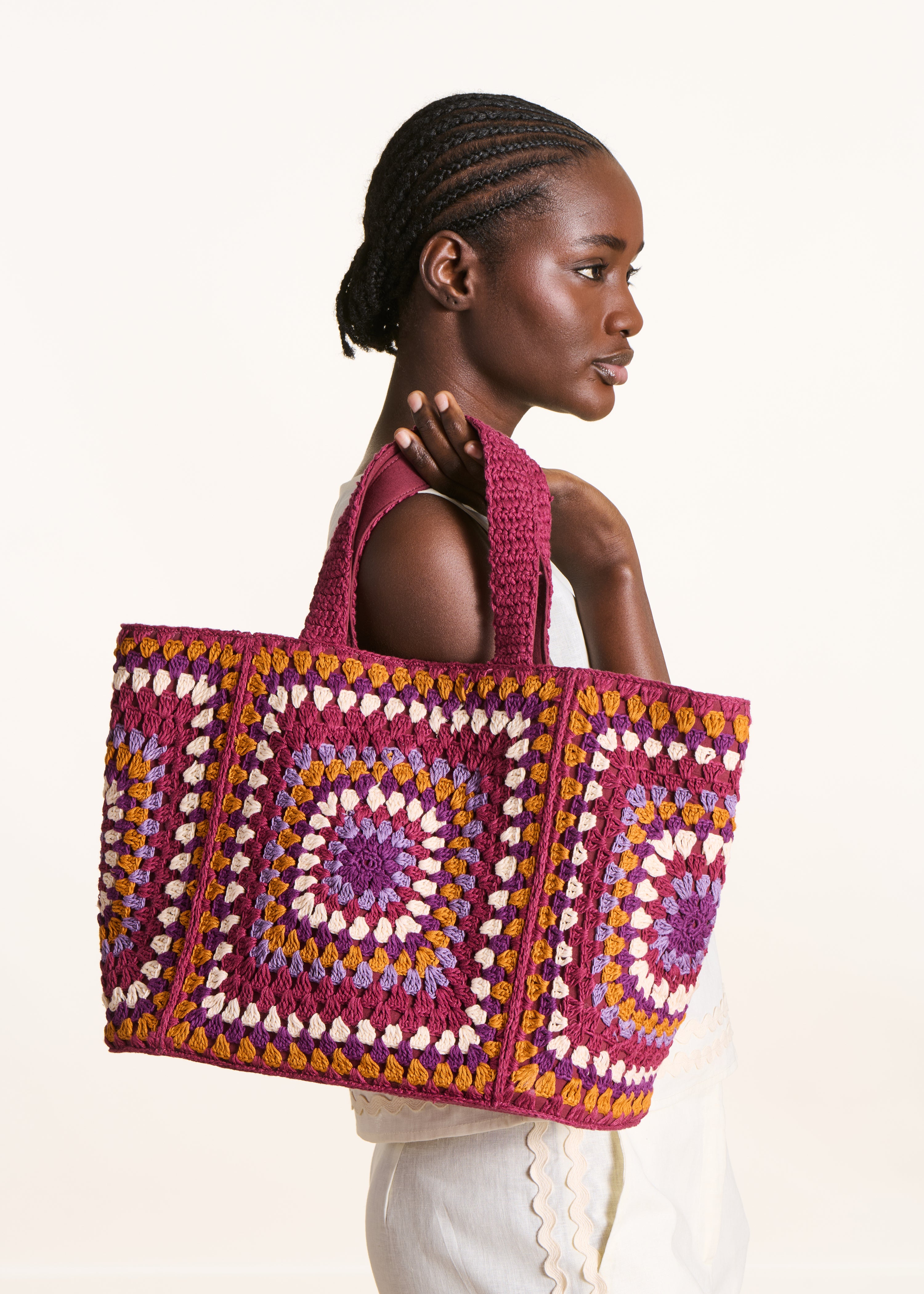 Sac cabas crochet en coton, LA FEE MARABOUTEE