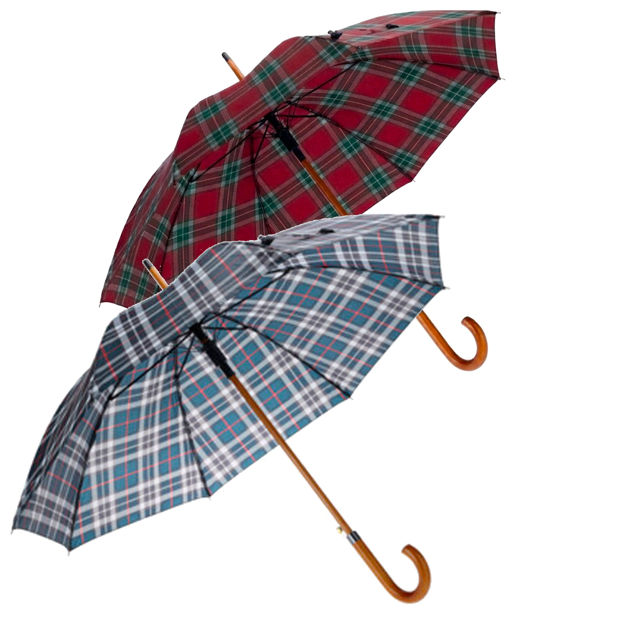 Set de 2 parapluies classique à carreaux bleu et rouge 58.5cm, WADIGA