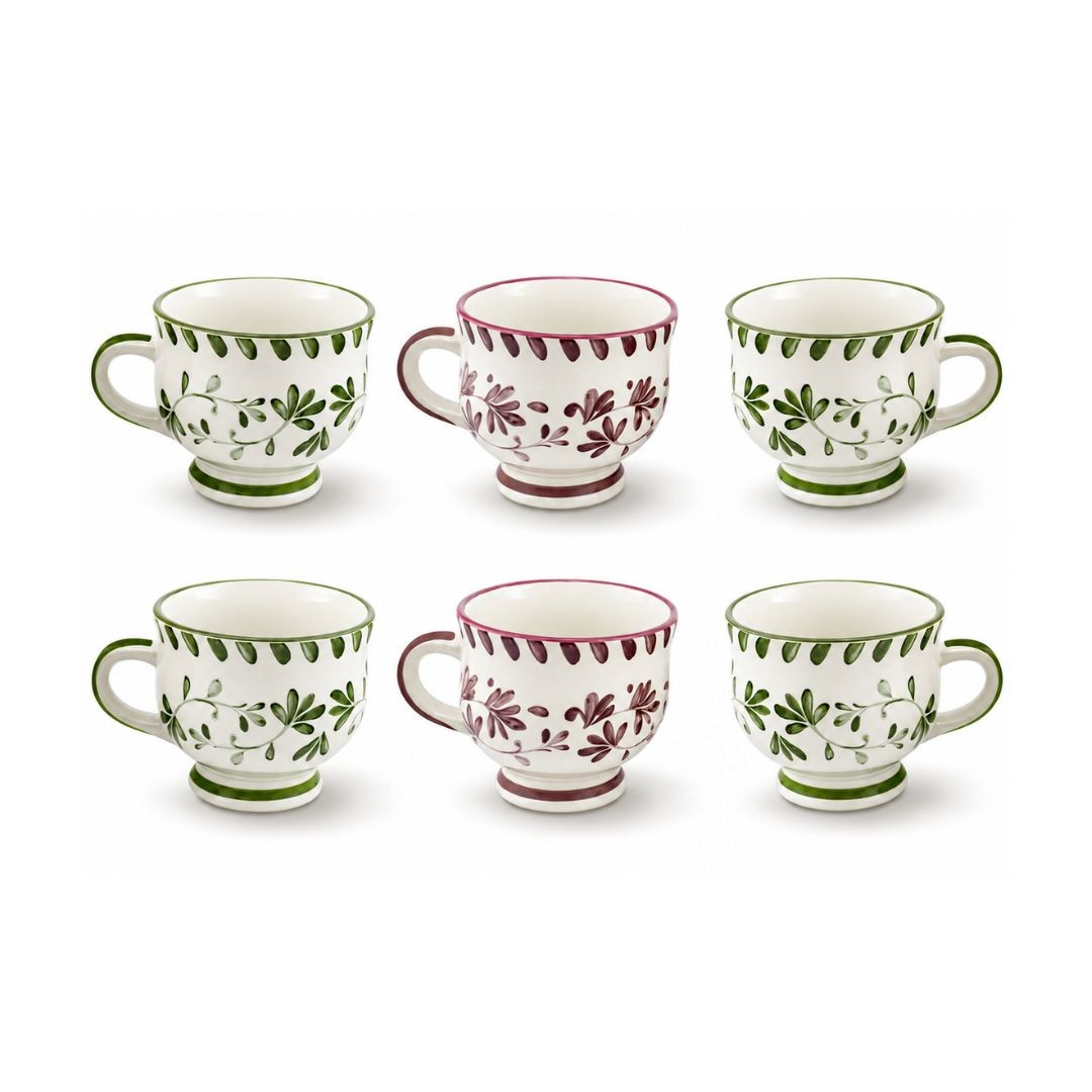 Lot de 6 mugs à pieds, TRATTORIA, ARTIME