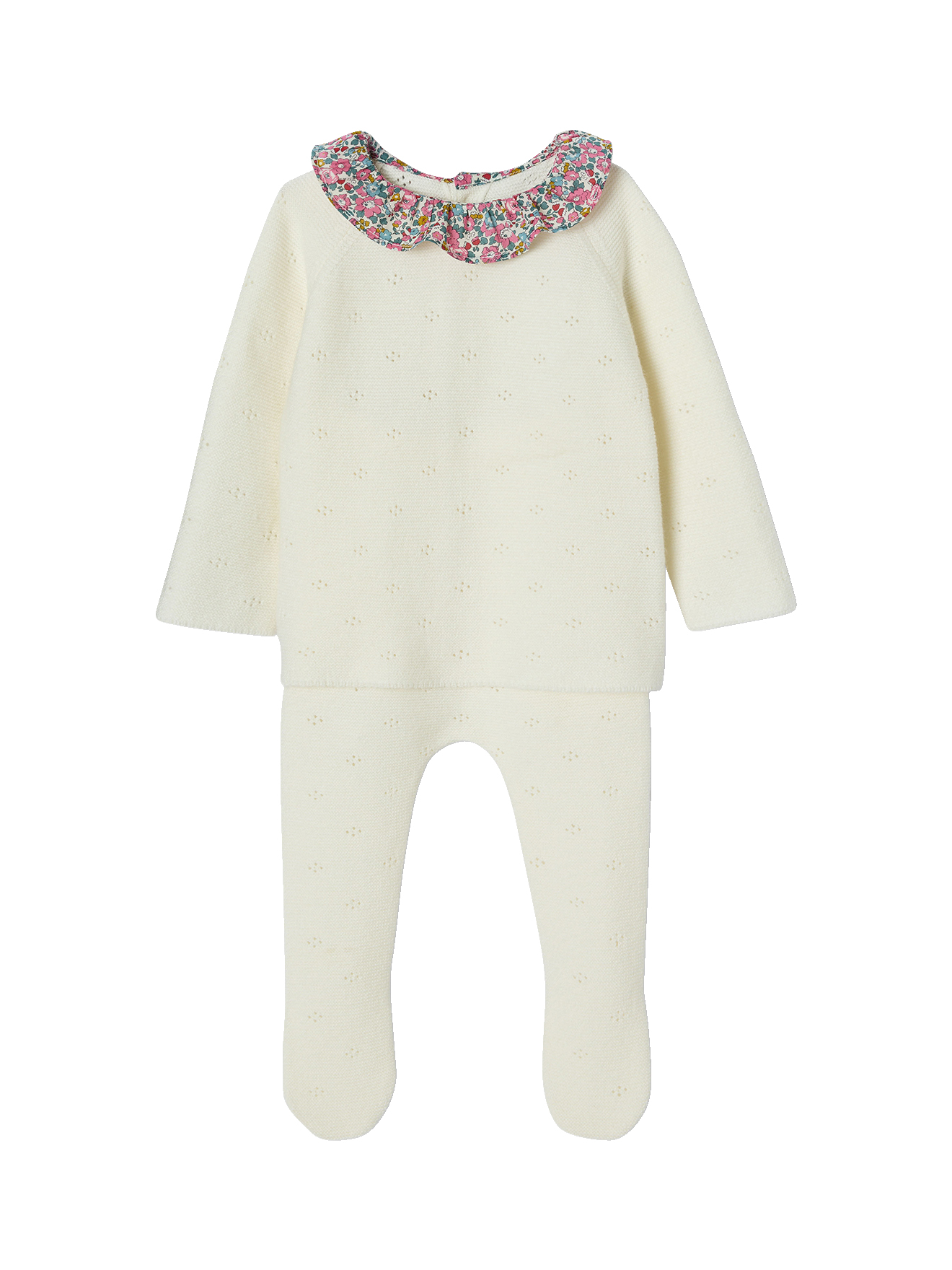 Ensemble 2 pièces naissance en tricot, ENVIE DE FRAISE