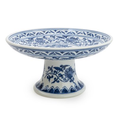 Blue Patterened Decorative Stand SO'HOME