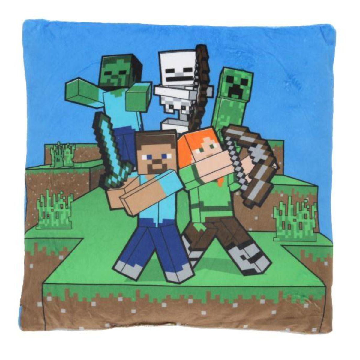 Couette imprimée enfant réversible bleu Minecraft