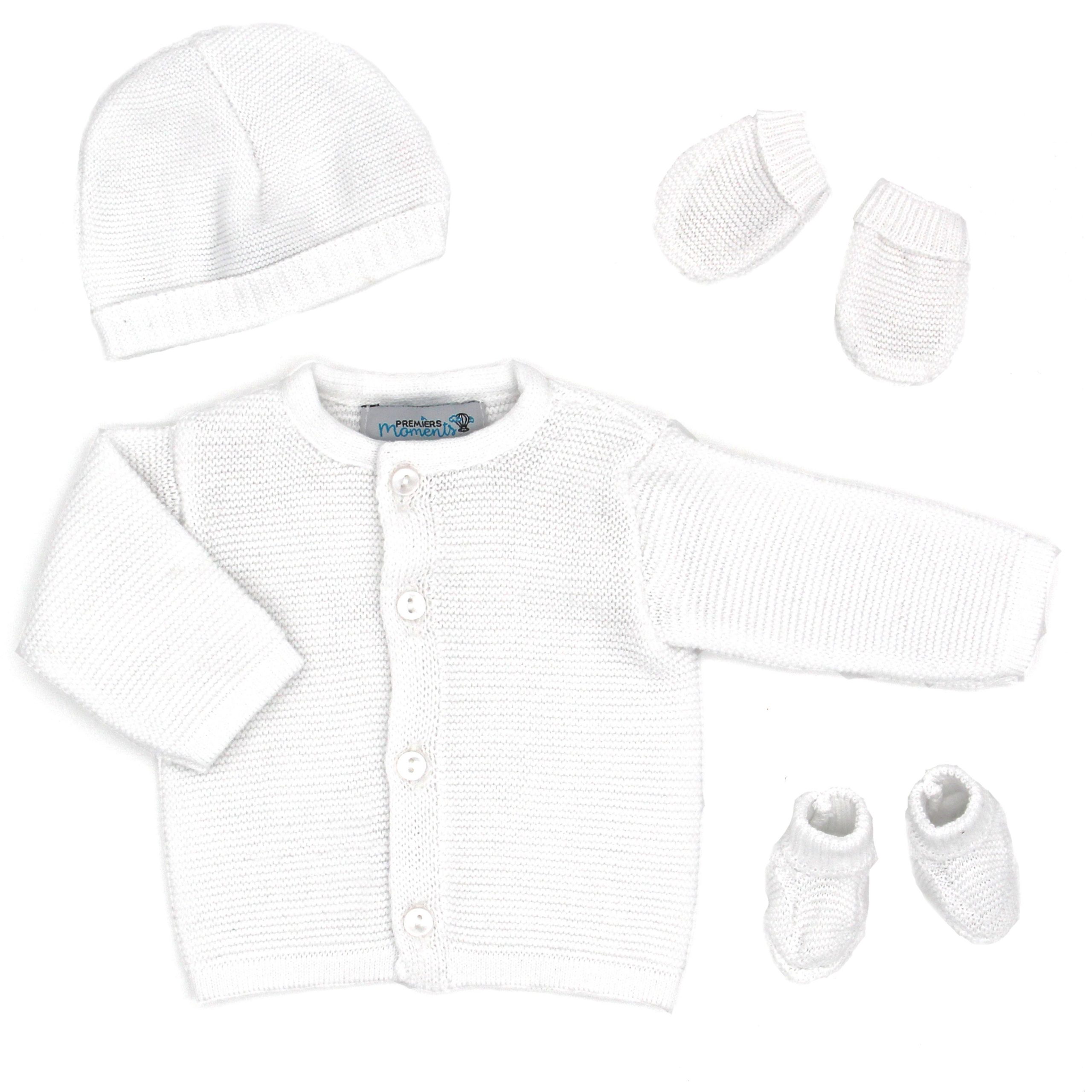 Ensemble tricoté - 100% coton bio - 1 à 3 mois, PREMIERS MOMENTS