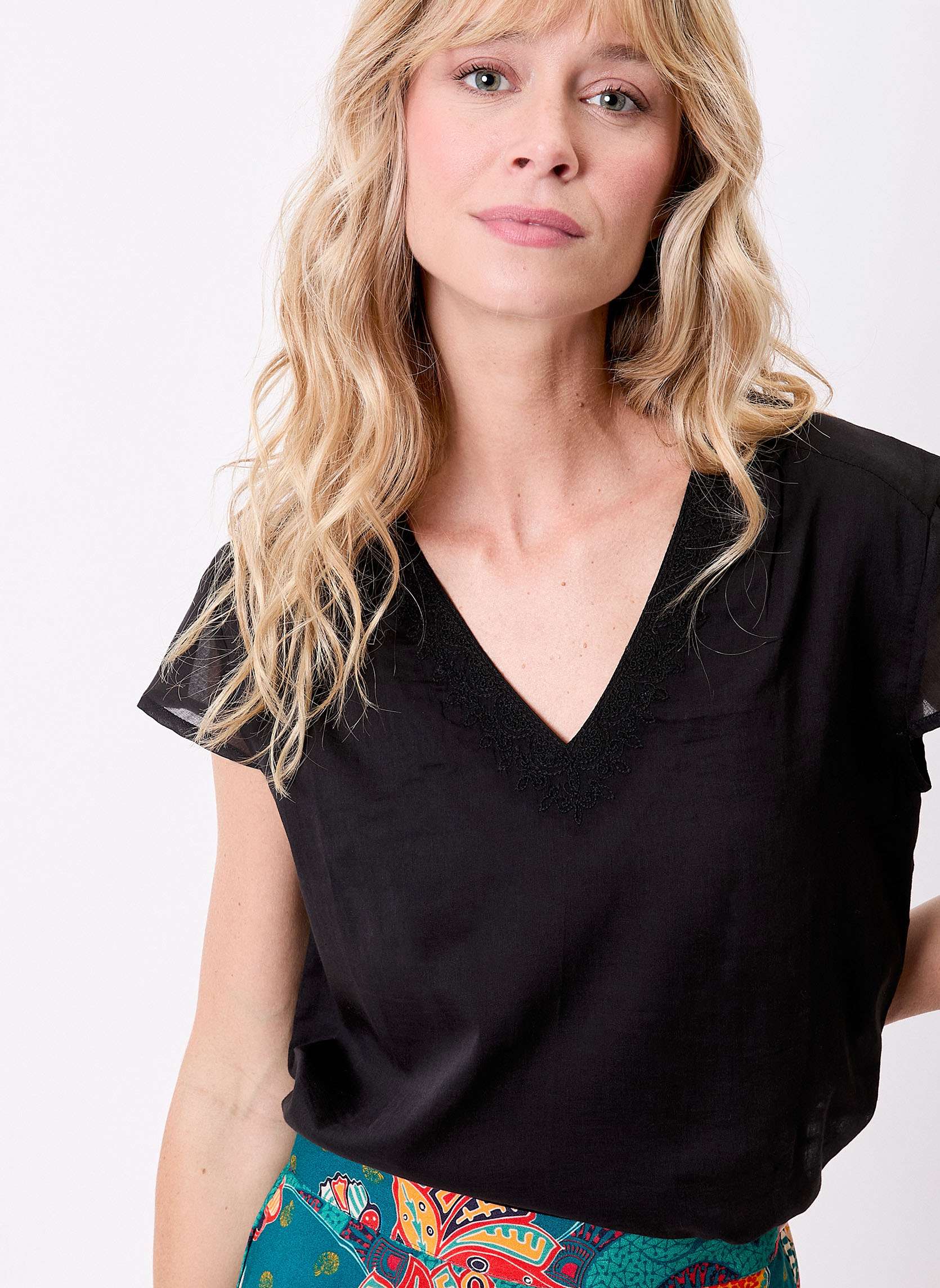 Tee shirt gaze de coton bio brodé YESTELLE, LA FIANCÉE