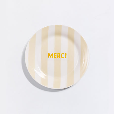 Assiette à dessert Merci - RAYURES, EMOI EMOI