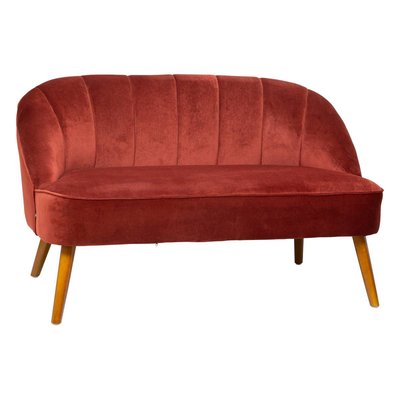 Banquette "Naova" - 2 places - velours - rose terracotta ATMOSPHERA