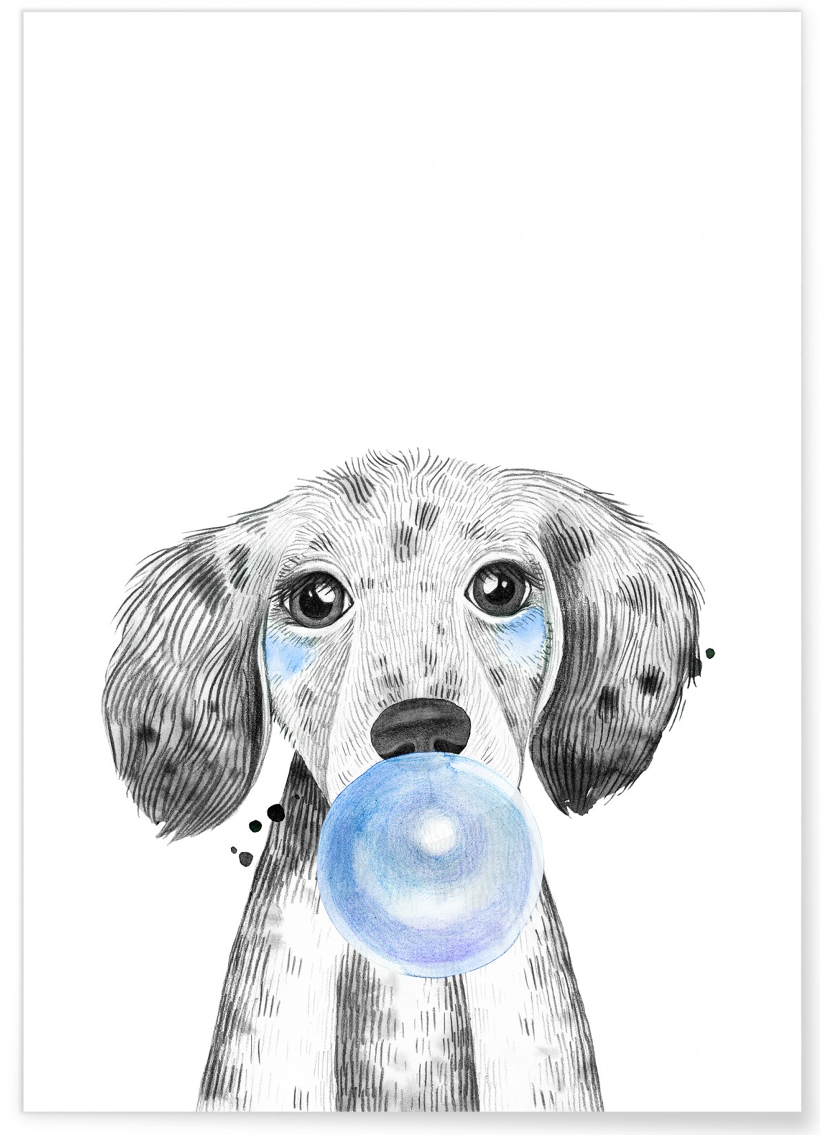 Poster Bulle de Chiot Bleue, L'AFFICHERIE