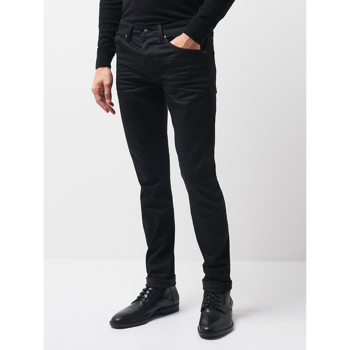 jean effet enduit homme