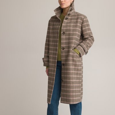 Long Checked Buttoned Coat ANNE WEYBURN