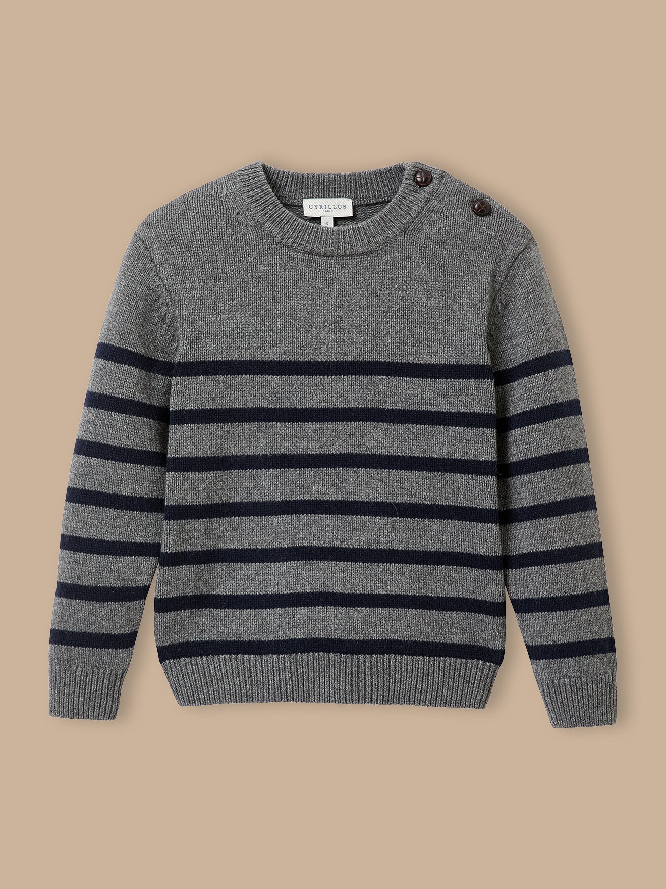 Pull marinière  en laine majoritaire, CYRILLUS