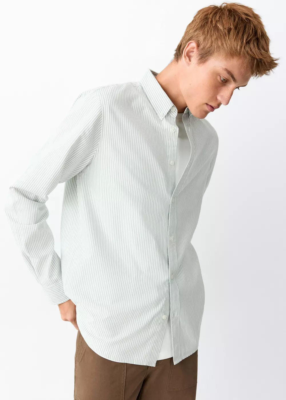 Chemise 100 % coton rayures, MANGO TEEN