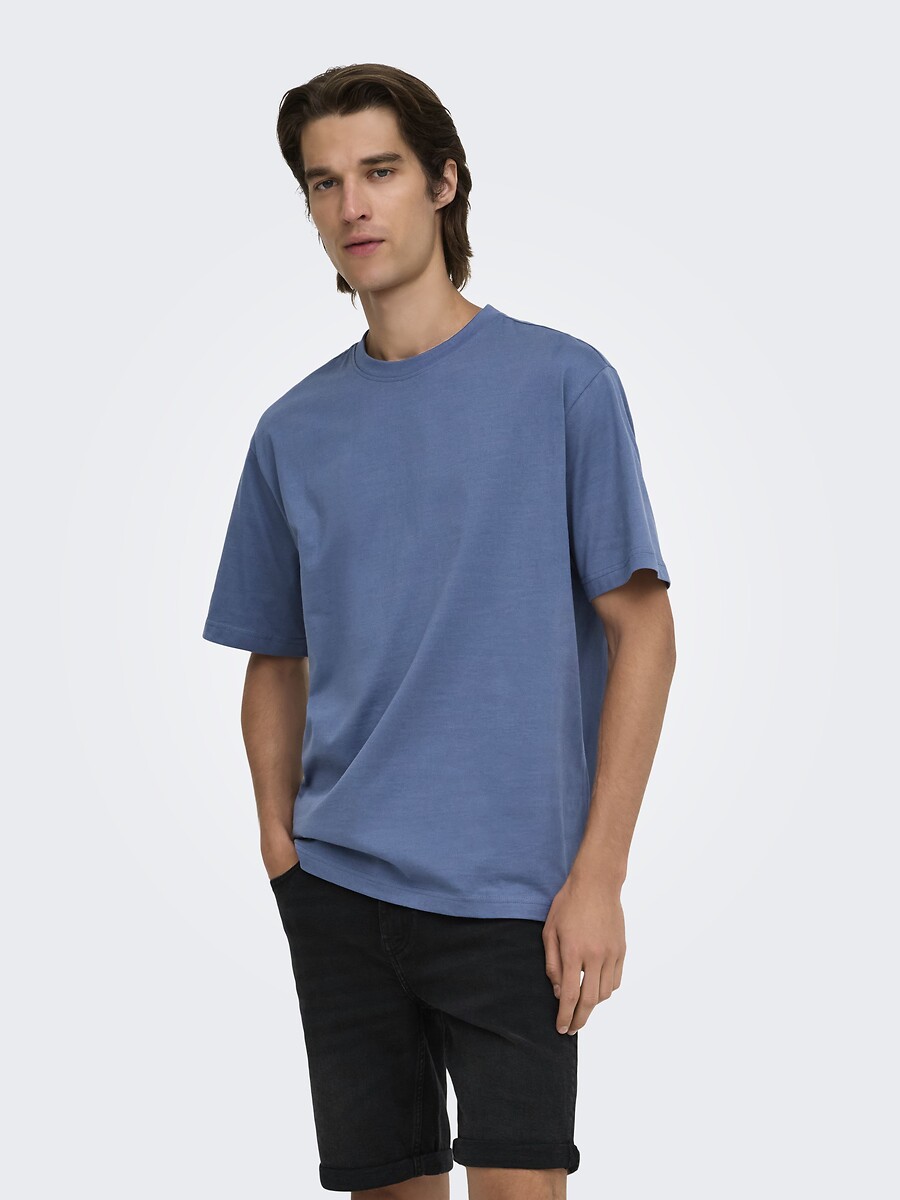 T-shirt ampia girocollo, ONLY & SONS