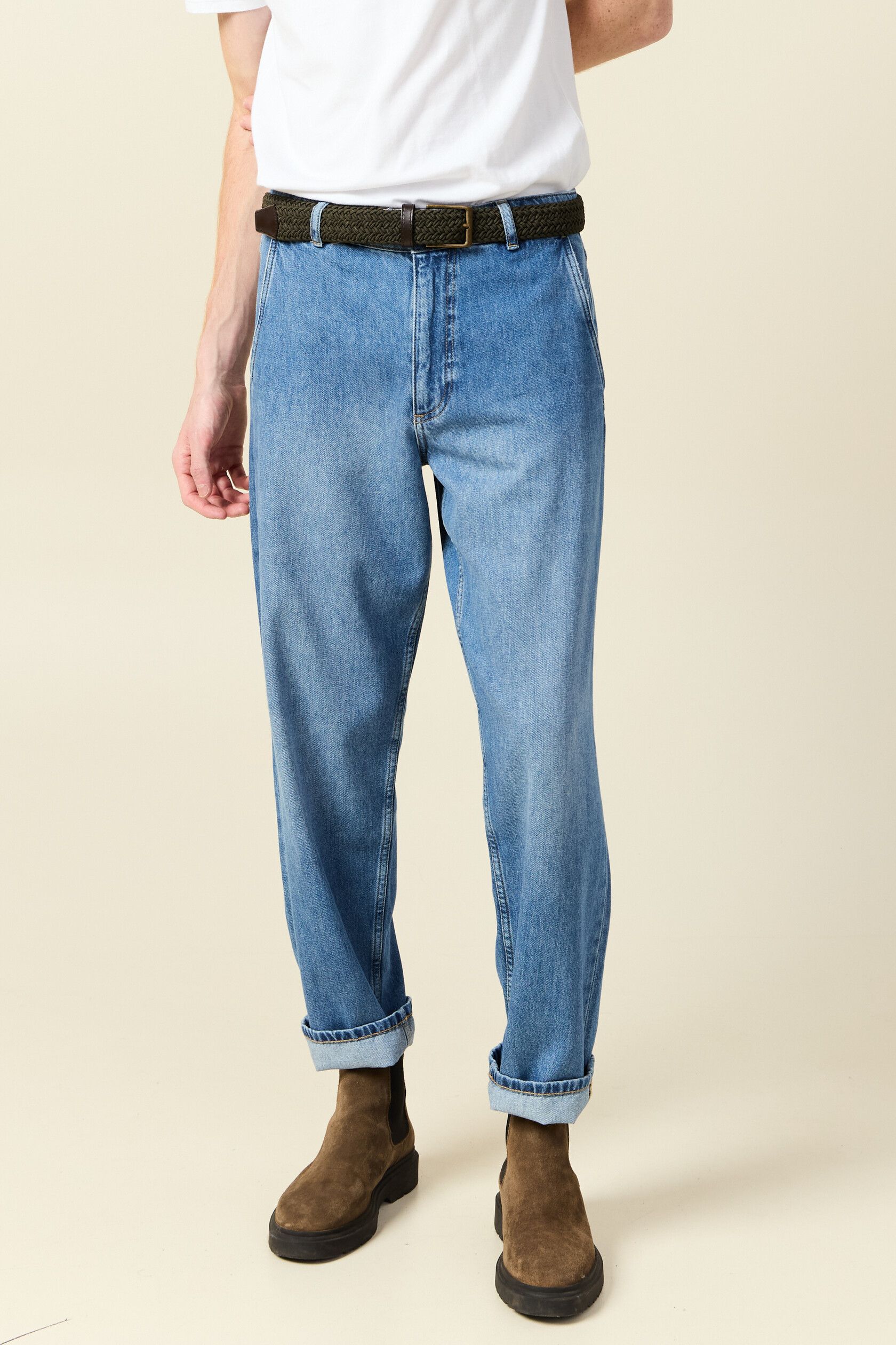 Jeans chino droit longueur 32, BONOBO