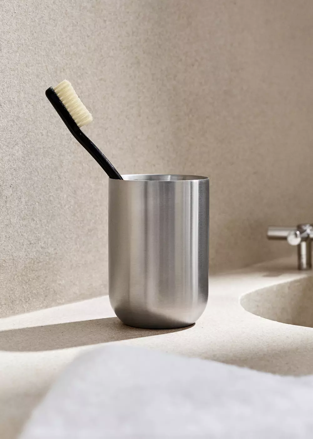 Gobelet porte-brosse à dents en acier inoxydable, MANGO HOME