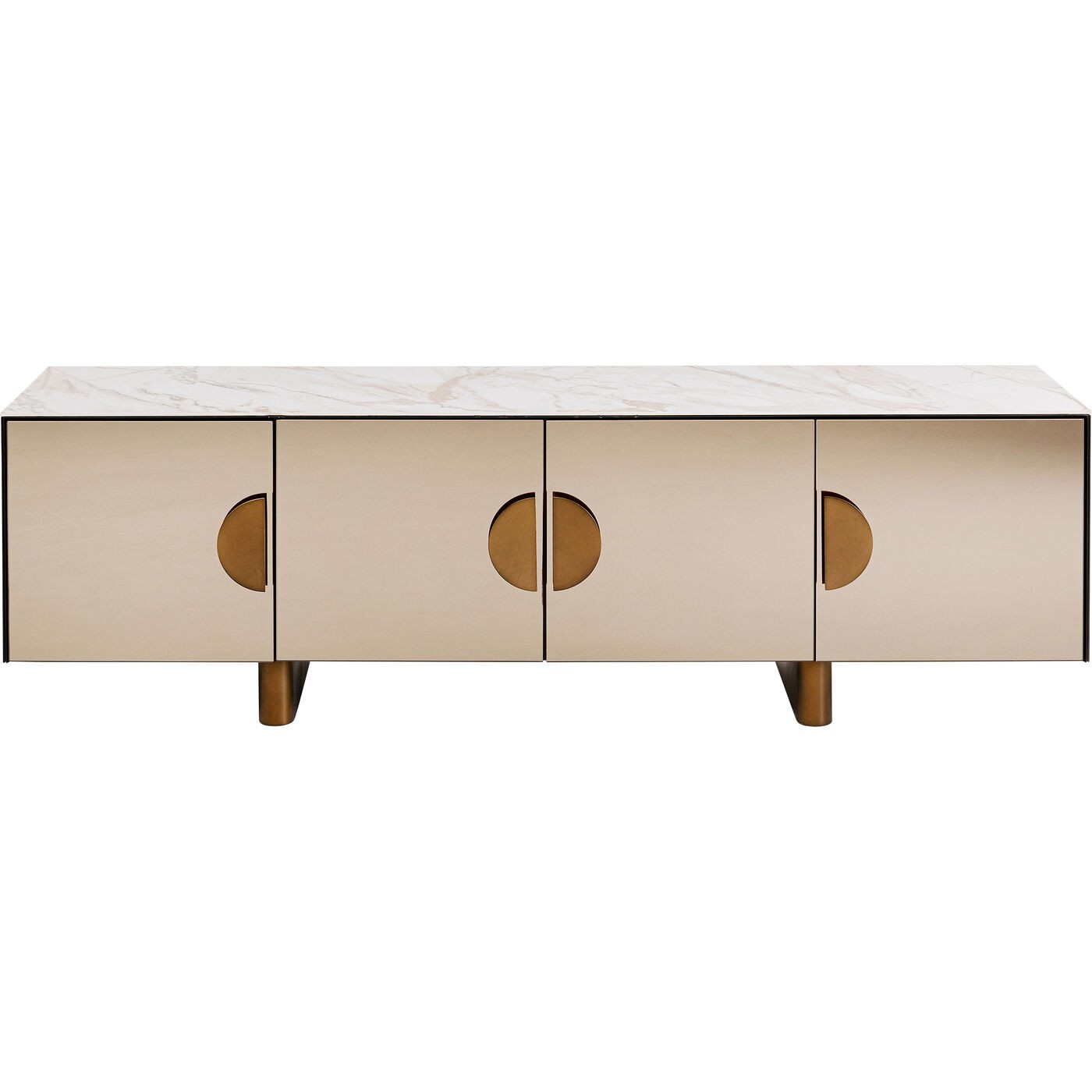 Meuble TV en verre miroir et grès, LUNAR, KARE DESIGN