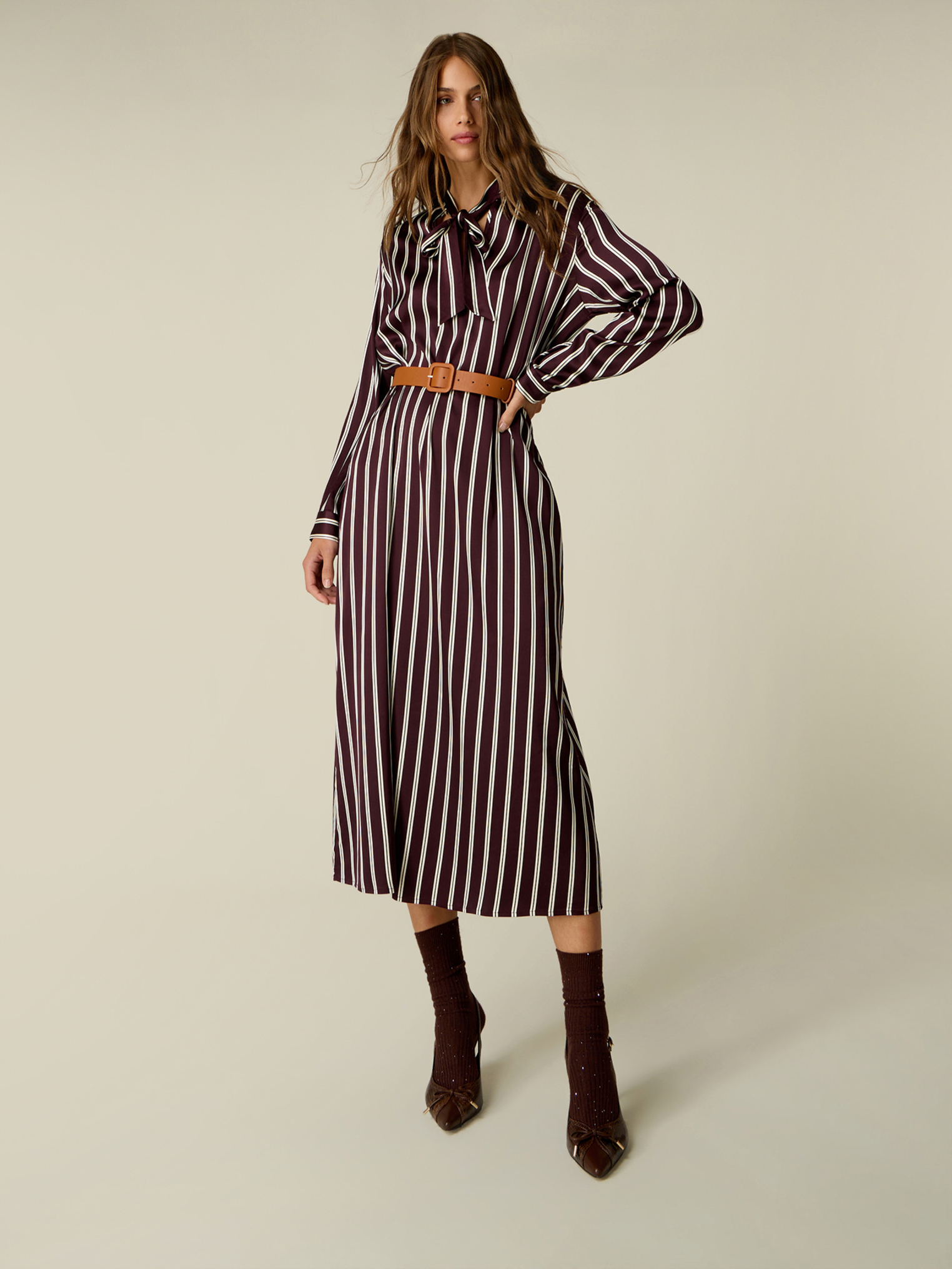 Robe chemisier avec ceinture, OLTRE