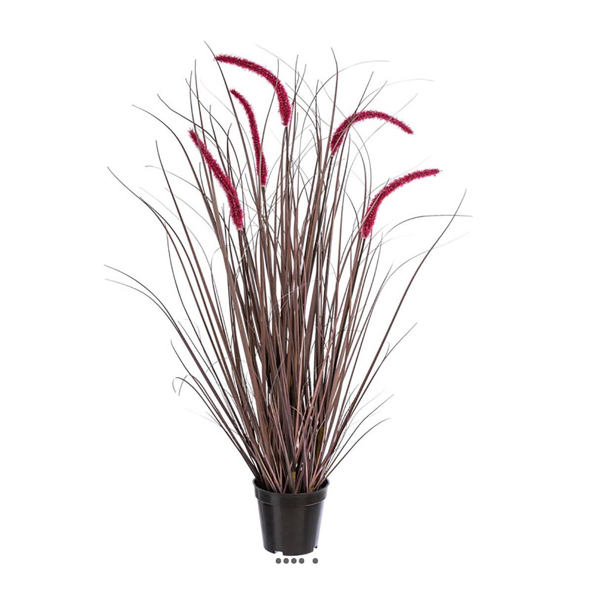 Jolie graminée artificielle en pot avec fleur, ARTIFICIELLES