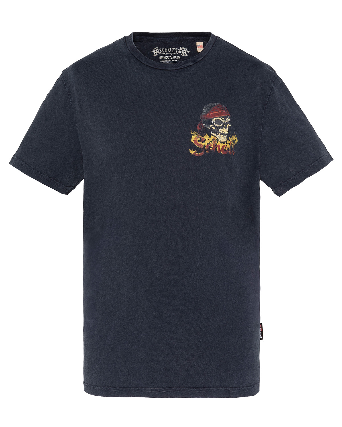 T-shirt biker, effet flammé, SCHOTT