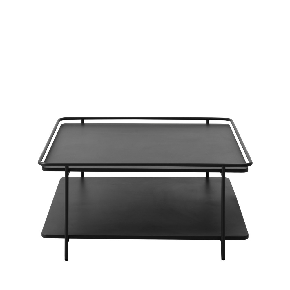 Table basse carrée 2 plateaux en métal 75x75cm- SARANDA, DRAWER